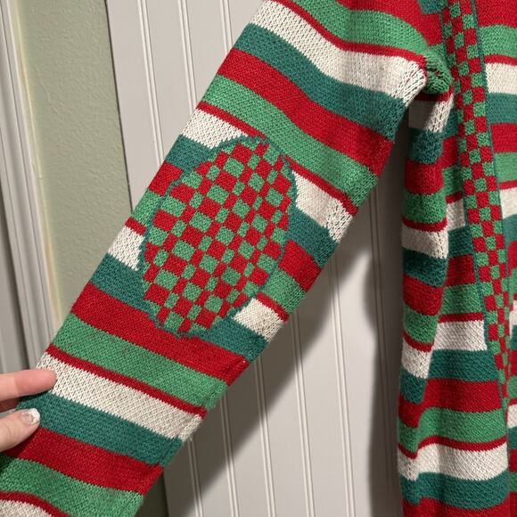 Jolly Sweaters Red Green Tie Suspenders Christmas Sweater Mens Large - Picture 6 of 6